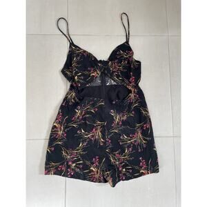 Urban Outfitters Kimchi Blue Tank Romper Floral Cut Out